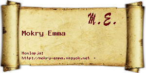 Mokry Emma névjegykártya